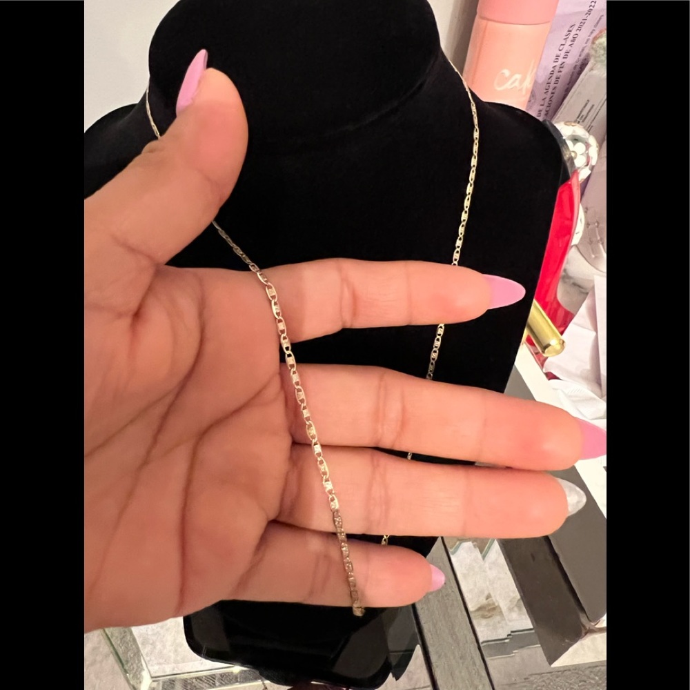 Three color 10k real gold chain